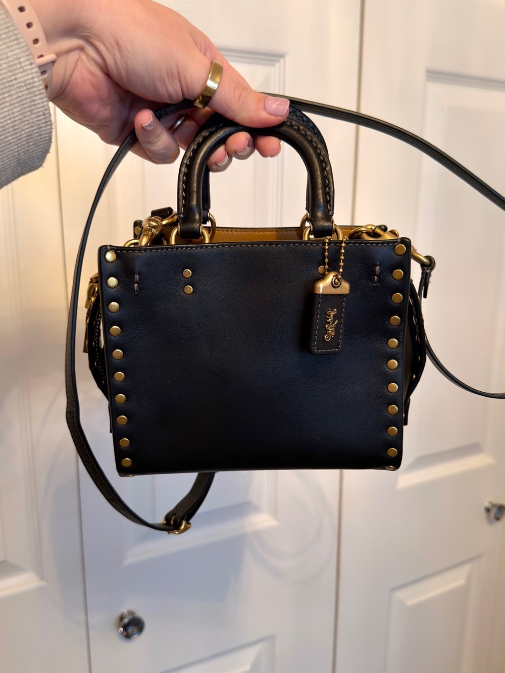 Coach Rogue 17 - Black with Gold Rivets